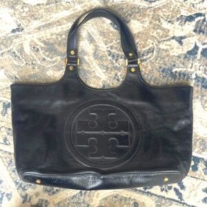 Tory Burch Black Leather Tote Bag